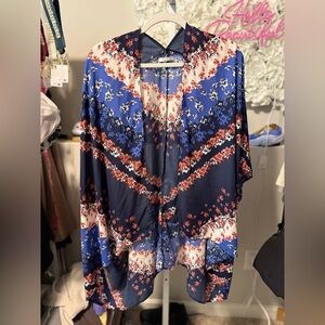Maurices Floral Kimono in Purple and Red